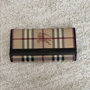 Source Unknown Tan and Black Plaid Wallet